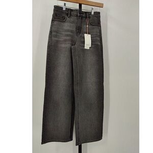 Quince Women Bella Stretch Relaxed Straight Jeans Stonewashed Grey Pants 26